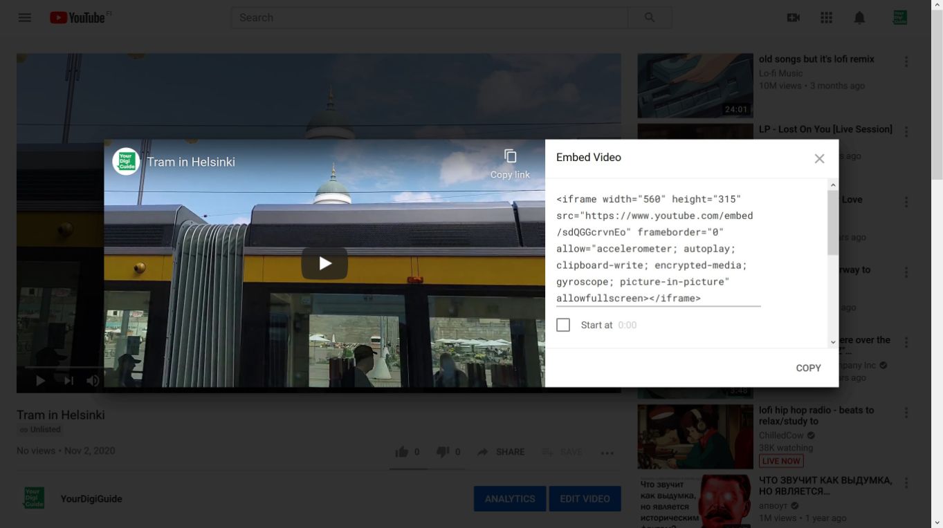 How to embed a YouTube video on your website